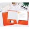 Better Office Products 2 Pocket Glossy Laminated Paper Folders Portfolio Letter Size, Orange, 25PK 80187 - alternate 2